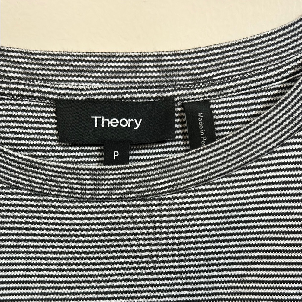 Theory Womens Perfect T-Shirt Dress in Striped Cotton Jersey Size P Small - Picture 4 of 5